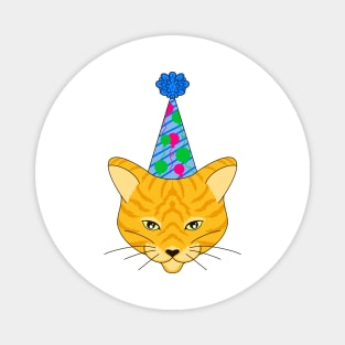 Happy Birthday Party Cat Magnet